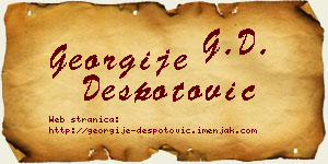Georgije Despotović vizit kartica